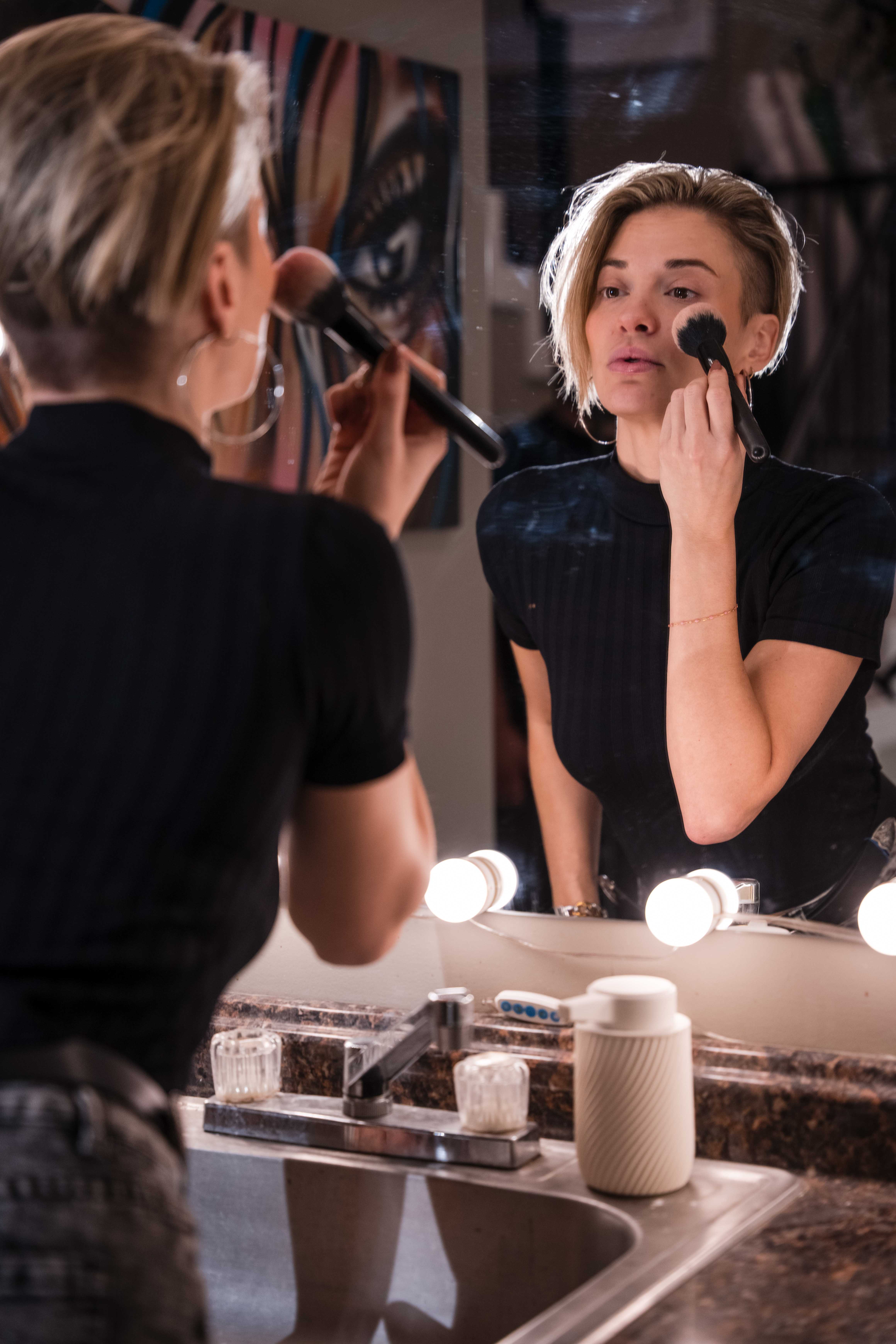 Professional hair and makeup station